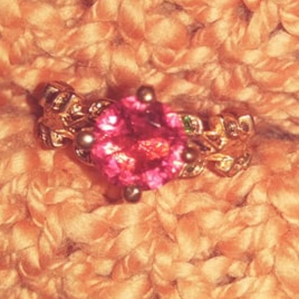 Rose Gold Red Stoned Ring